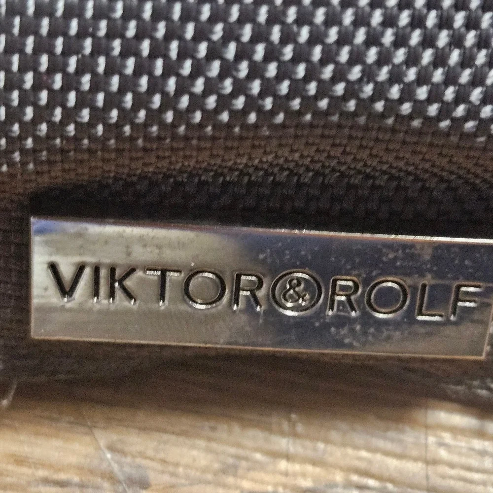Viktor & Rolf KLM Fold Over Travel Clutch Wristlet Cosmetic Bag Textured Nylon